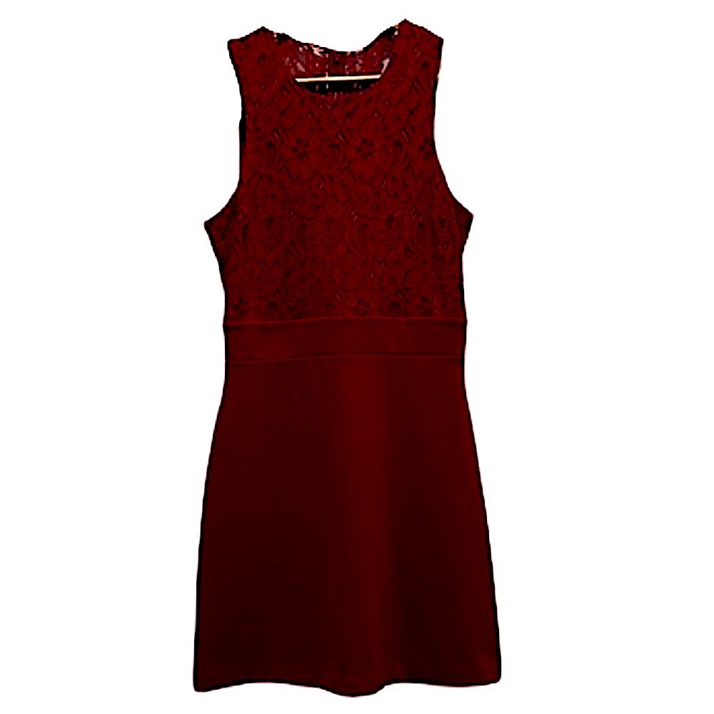 EXPRESS ❤️ Red Dress - With Lace Details - Picture 10 of 13
